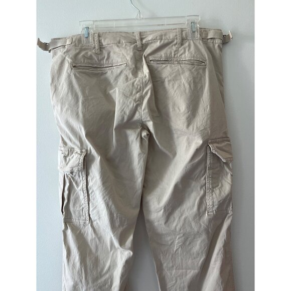 Tory Burch Chino Cargo Pants Khaki Tan Ankle Toe Pockets Cotton Blend Size 30 - Picture 8 of 11